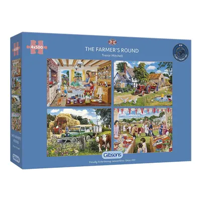 Gibsons The Farmer's Round Jigsaw Puzzle (4 x Pieces)