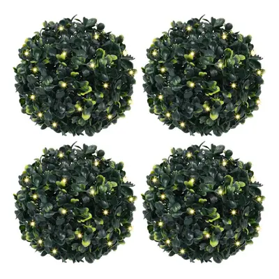 vidaXL Artificial Boxwood Balls with LED Lights pcs Green cm