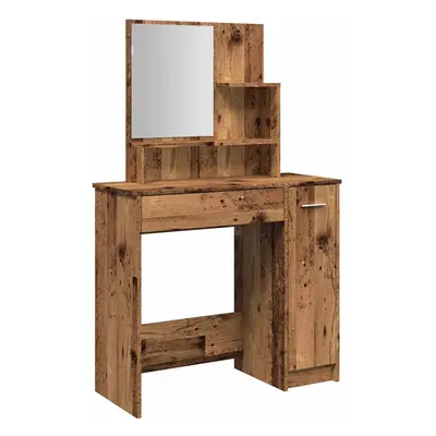 (old wood) vidaXL Dressing Table Makeup Table Vanity Desk Cosmetic Table with Mirror