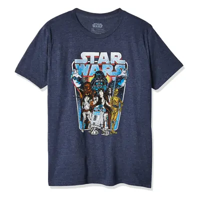 Star Wars boys Classic Battle Logo Graphic Tee T Shirt Navy Heather