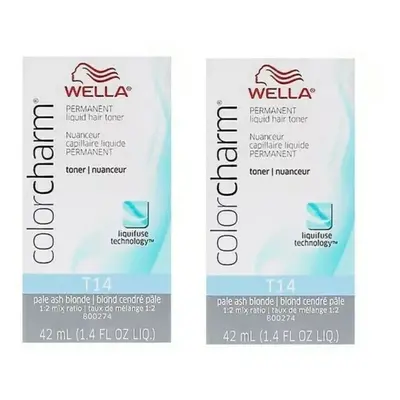 (T14 + T14) Wella Color Charm Cooling Violet Permanent Liquid Hair Toner