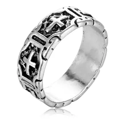 Cross style men's ring adjustable ring jewelry