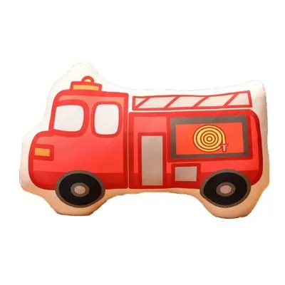 (Style A) Cartoon Car Pillow Plush Toy Fire Trucks Sofa Cushion Ambulance Stuffed Gifts