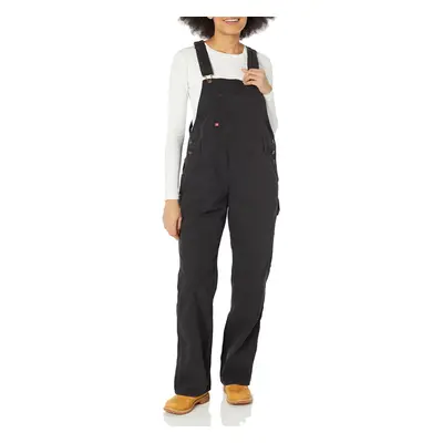 Dickies Womens W Relaxed Straight Bib Overalls Rinsed Black Large US