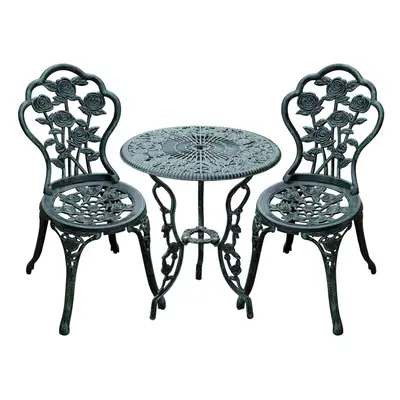 Outsunny Pieces Bistro Set Furniture Garden Balcony Table Chairs Green