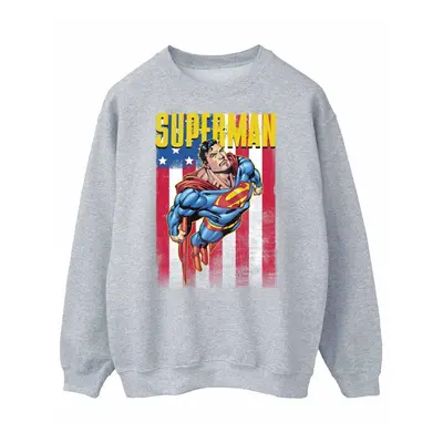 (L, Heather Grey) Superman Mens Flight Sweatshirt