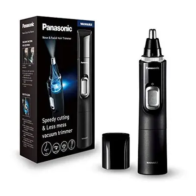 Panasonic ER-GN300 Flexible Nose Hair Trimmer for Nose Hair, Ear Hair & Eyebrows, Suction Functi