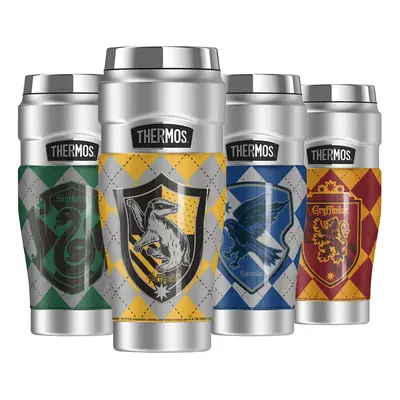 THERMOS Harry Potter Hufflepuff Plaid Sigil STAINLESS KING Stainless Steel Travel Tumbler Vacuum