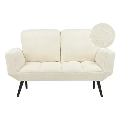 Boucle Sofa Bed White BREKKE