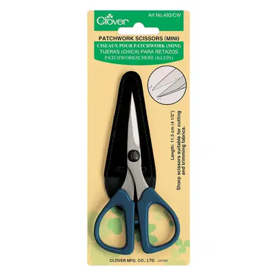 Clover Patchwork Scissors - Mini-4.5" W/Sheath Cover