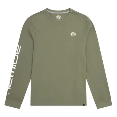 (L, Khaki Green) Animal Mens Tommy Back Print Organic Long-Sleeved T-Shirt