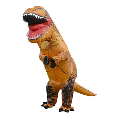 (Orange - Child (Fits 120-150cm)) Adult Halloween T-REX Inflatable Dinosaur Costume Jurassic Dre