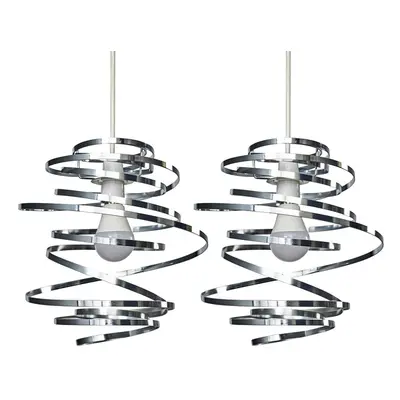 Bensson Pair of Silver Ceiling Pendant Shade