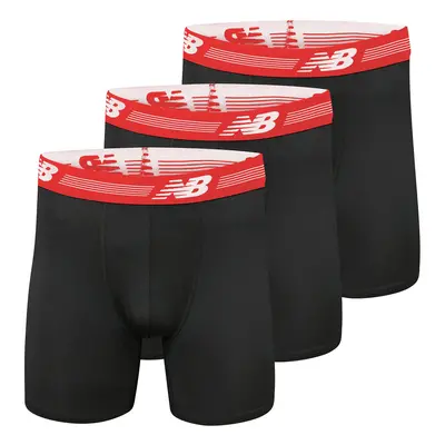 New Balance Men's Ultra Soft Performance Boxer Briefs with No Fly (3-Pack of Underwear) Black/Bl