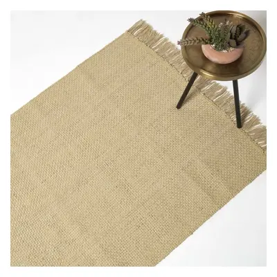 (160 x cm) Zaphyr Natural Handwoven Jute Rug with Tassels