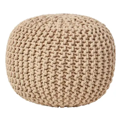 (Linen) Knitted Cotton Pouffe Footstool Round x cm