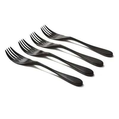 KNORK Original Stainless Steel Metal Utensils Titanium Coated Stainless Fork Piece Set Matte Bla