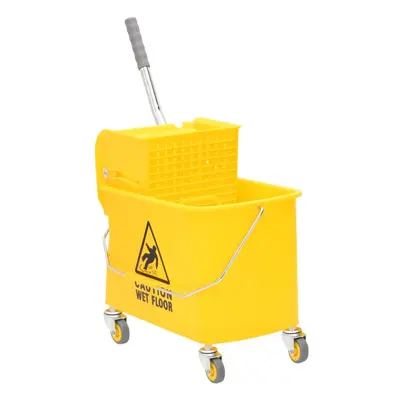 (43 x x cm) vidaXL Mop Bucket Mop Cart with Wringer and Wheels L Yellow Polypropylene