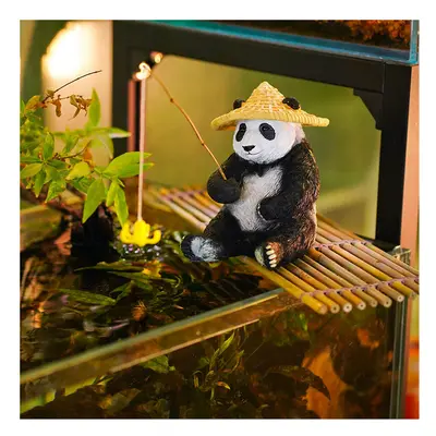 (Fishing panda) Garden Decorative Fishing Panda Ornaments Outdoor Courtyard Rockery Landscaping 