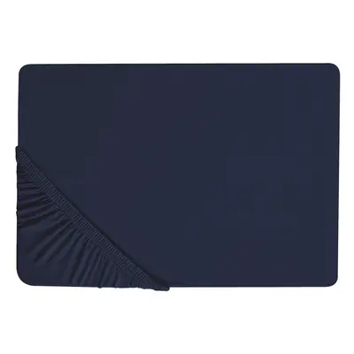 Fitted Sheet HOFUF Cotton 180x200 cm Navy Blue