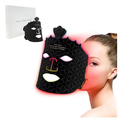 7 Color Red Light Therapy Mask, Wireless LED Face Mask Light Therapy with Eye Protection Cushion