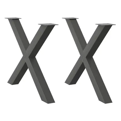 (anthracite, x (72-73) cm (80 mm)/ pcs) vidaXL Dining Table Legs X-Shaped Desk Legs Kitchen Meta