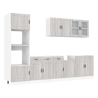 (grey sonoma) vidaXL Piece Kitchen Cabinet Set Kalmar Sonoma Oak Engineered Wood