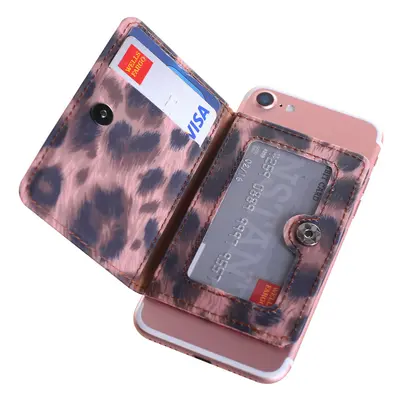 cheapSunday ID card Holder for Back of Phone Leather Phone Wallet Stic