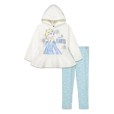 Disney Frozen Elsa Little Girls Peplum Fleece Hoodie and Leggings Outf