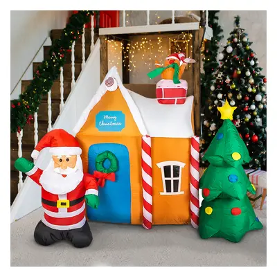 Inflatable Santas Grotto Father Christmas LED Lights Outdoor Garden Decorations