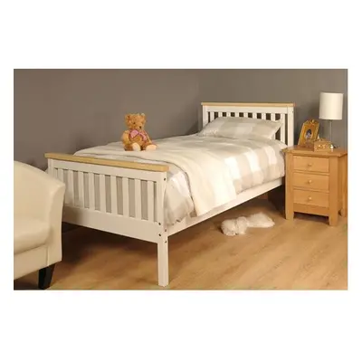 (5ft Kingsize, Caramel Bar) Talsi Wooden Bed Frame with Charlotte Mattress