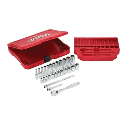 Milwaukee Hand Tools 1/4in Ratcheting Socket Set Metric, Piece