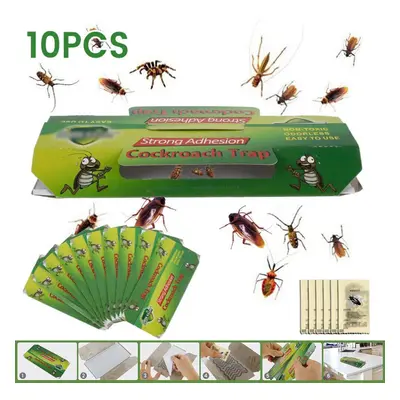 10pcs Cockroach Trap Bait Sticky Traps Glue Pest Control Cockroaches Insect Bug