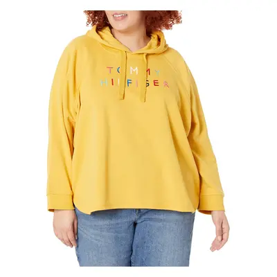 Tommy Hilfiger Plus Size Women's Raglan Hoodie Deep Maize 2X