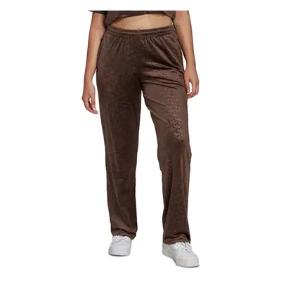 adidas Originals Women's Velour Straight Pants Dark Brown Large