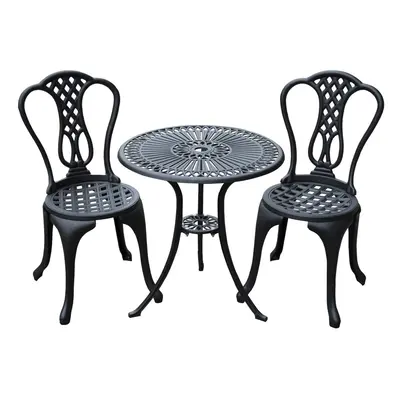 Outsunny Garden Bistro Set Outdoor Table Chairs Aluminium Patio Lawn Furniture