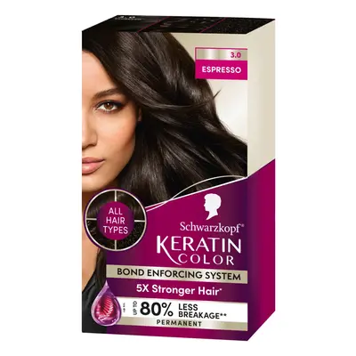 Schwarzkopf Keratin Color Permanent Hair Color, 3.0 Espresso, Applic