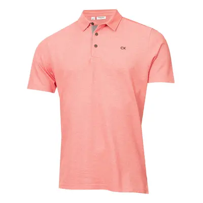 (XL, Coral) Calvin Klein Mens Prep Campus Oxford Pique Golf Polo Shirt