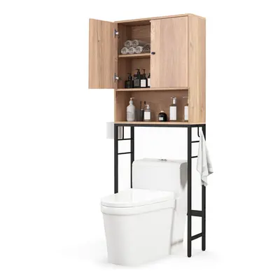 Over The Toilet Storage Cabinet Free Standing Toilet Rack-Natural