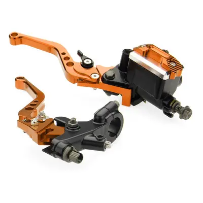 (Orange) Pair 7/8 Motorcycle Brake Master Cylinder Clutch Reservoir Levers Universal