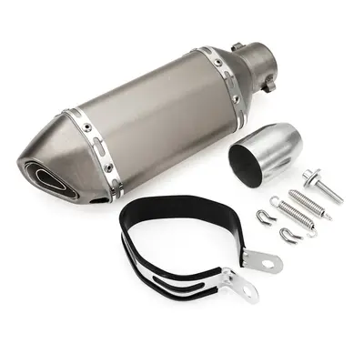 (All Titanium) 38-51mm Motorcycle Steel Short Exhaust Muffler Pipe With Removable Silencer Unive