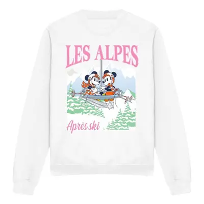 (XL, White) Disney Unisex Adult Les Alpes Mickey Mouse Sweatshirt