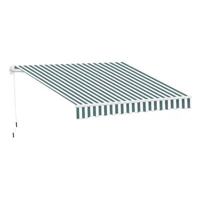 Outsunny Garden Sun Shade Canopy Retractable Awning, 2.5 x 2m, Green and White