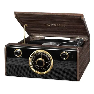 Victrola Empire Junior 4-in-1 Turntable Music Center, Mahogany