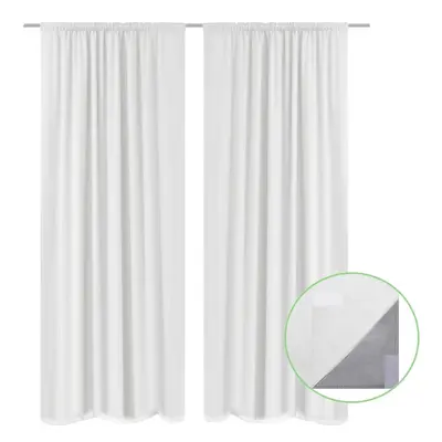 vidaXL 2x Energy-saving Blackout Curtains Double Layer 140x245cm White Drape