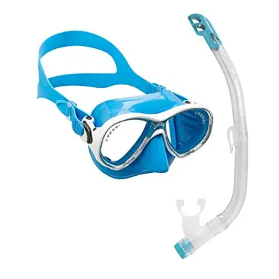 Marea Vip Jr, New Premium Colorama Snorkeling Set 7/13 Years (Made in Italy),Blue/White/Transpar