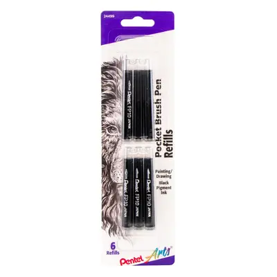 Pentel Pocket Brush Pen Refill 6/Pkg.