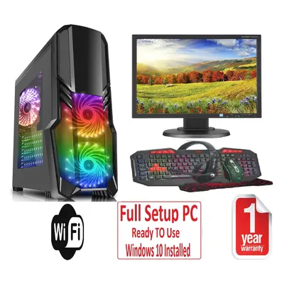 Fast Gaming PC Bundle Intel QuadCore i5 16GB 1TB Windows 2GB GT710 G-Gforce