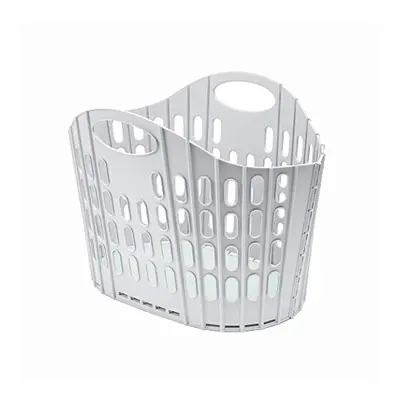 Addis Fold Flat Easy Store Laundry Basket Hamper, Grey & Mint, Litre