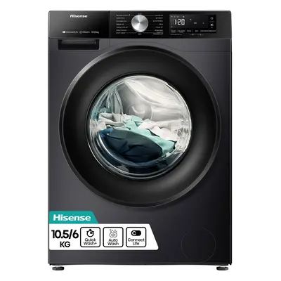 Hisense 3S Series WD3S1043BB3 WiFi Connected 10.5kg/6kg Washer Dryer with rpm - Black, D Rated [